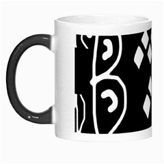 Black And White High Art Abstraction Morph Mugs by Valentinaart