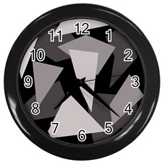 Simple Gray Abstraction Wall Clocks (black) by Valentinaart