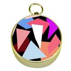 Colorful Geometrical Design Gold Compasses by Valentinaart