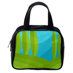 Green And Blue Landscape Classic Handbags (one Side) by Valentinaart