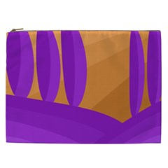 Orange And Purple Landscape Cosmetic Bag (xxl)  by Valentinaart