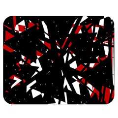 Black, Red And White Chaos Double Sided Flano Blanket (medium)  by Valentinaart