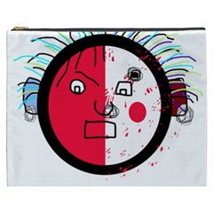 Angry Transparent Face Cosmetic Bag (xxxl)  by Valentinaart
