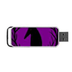 Halloween Raven - Purple Portable Usb Flash (one Side) by Valentinaart