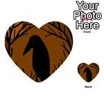 Halloween raven - brown Multi-purpose Cards (Heart) 