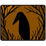 Halloween raven - brown Double Sided Fleece Blanket (Medium) 