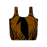 Halloween raven - brown Full Print Recycle Bags (S) 