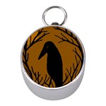 Halloween raven - brown Mini Silver Compasses
