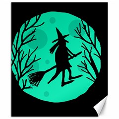 Halloween Witch - Cyan Moon Canvas 8  X 10  by Valentinaart