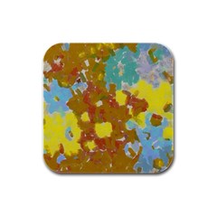 Paint Strokes                                                                                               			rubber Square Coaster (4 Pack by LalyLauraFLM