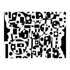 Black And White Abstract Chaos Double Sided Flano Blanket (mini)  by Valentinaart