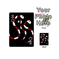Red Snakes Playing Cards 54 (mini)  by Valentinaart