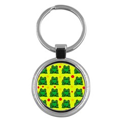 Green Frogs Key Chains (round)  by Valentinaart