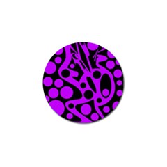 Purple And Black Abstract Decor Golf Ball Marker by Valentinaart