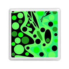 Green Abstract Decor Memory Card Reader (square)  by Valentinaart