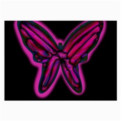 Purple Neon Butterfly Large Glasses Cloth by Valentinaart