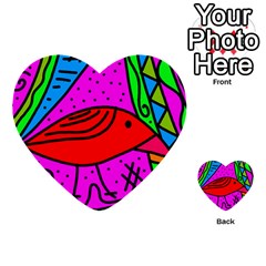 Red Bird Multi-purpose Cards (heart) 