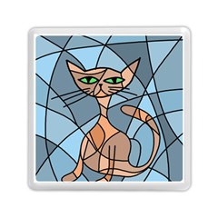 Artistic  Cat - Orange Memory Card Reader (square)  by Valentinaart