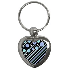 Blue Transformation Key Chains (heart)  by Valentinaart