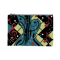 Playful Guitar Cosmetic Bag (large)  by Valentinaart