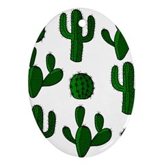 Cactuses Pattern Ornament (oval)  by Valentinaart