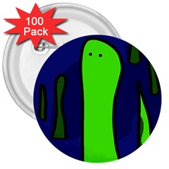 Green Snakes 3  Buttons (100 Pack)  by Valentinaart