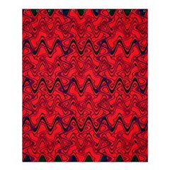 Red Wavey Squiggles Shower Curtain 60  X 72  (medium)  by BrightVibesDesign
