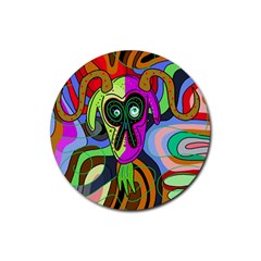 Colorful Goat Rubber Round Coaster (4 Pack)  by Valentinaart