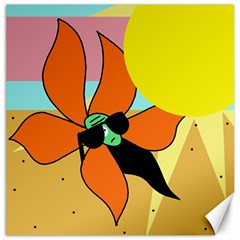 Sunflower On Sunbathing Canvas 16  X 16   by Valentinaart