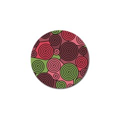 Red And Green Hypnoses Golf Ball Marker by Valentinaart