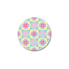 Pastel Block Tiles Pattern Golf Ball Marker (10 Pack)
