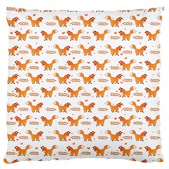 Fox And Laurel Pattern Large Cushion Case (one Side) by TanyaDraws