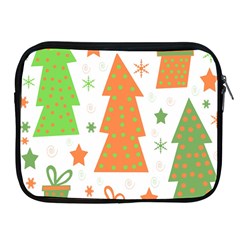Christmas Design - Green And Orange Apple Ipad 2/3/4 Zipper Cases by Valentinaart