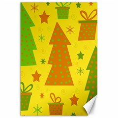 Christmas Design - Yellow Canvas 20  X 30   by Valentinaart