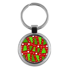 Twisted Christmas Trees Key Chains (round)  by Valentinaart