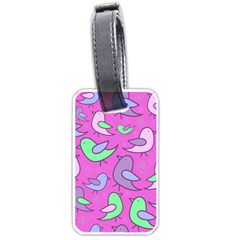 Pink Birds Pattern Luggage Tags (one Side)  by Valentinaart