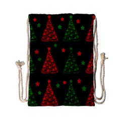 Decorative Christmas Trees Pattern Drawstring Bag (small) by Valentinaart