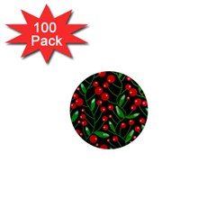 Red Christmas Berries 1  Mini Magnets (100 Pack)  by Valentinaart