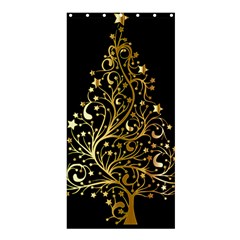 Decorative Starry Christmas Tree Black Gold Elegant Stylish Chic Golden Stars Shower Curtain 36  X 72  (stall)  by yoursparklingshop