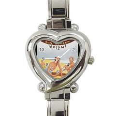 Vintage Summer Sunscreen Advertisement Heart Italian Charm Watch by yoursparklingshop