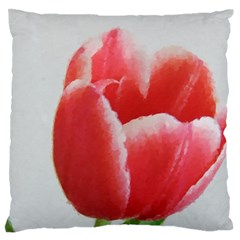 Red Tulip Watercolor Painting Standard Flano Cushion Case (two Sides) by picsaspassion