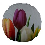 Tulips Large 18  Premium Flano Round Cushions Front