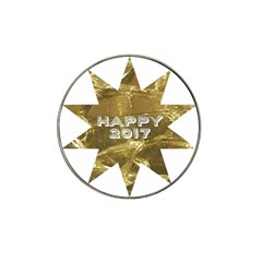 Happy New Year 2017 Gold White Star Hat Clip Ball Marker (10 Pack) by yoursparklingshop