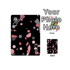 Pink And Gray Abstraction Playing Cards 54 (mini)  by Valentinaart