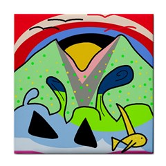 Colorful Landscape Face Towel by Valentinaart