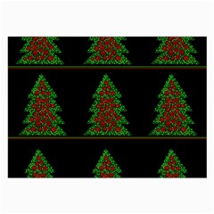 Christmas Trees Pattern Large Glasses Cloth (2-side) by Valentinaart
