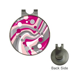 Magenta, Pink And Gray Design Hat Clips With Golf Markers by Valentinaart