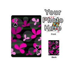 Magenta Floral Design Playing Cards 54 (mini)  by Valentinaart