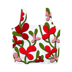 Floral Tree Full Print Recycle Bags (m)  by Valentinaart