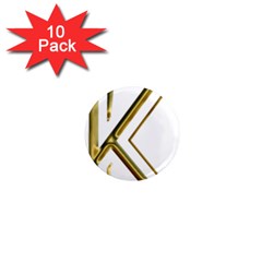 Monogrammed Monogram Initial Letter K Gold Chic Stylish Elegant Typography 1  Mini Magnet (10 Pack)  by yoursparklingshop